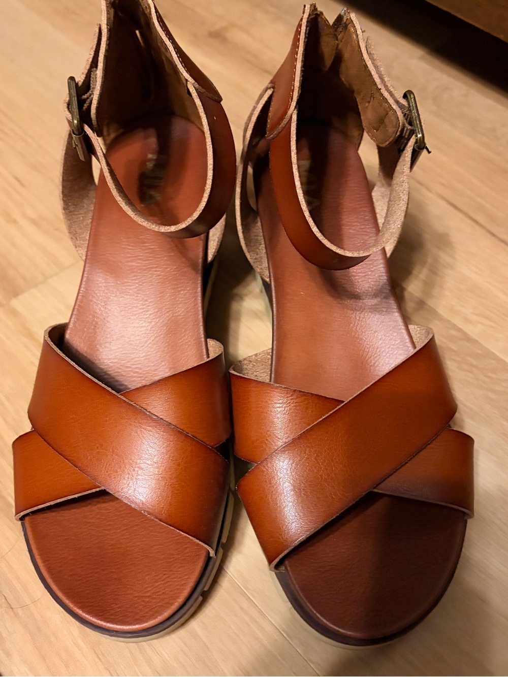Mia Women's Wedge Brown Sandals